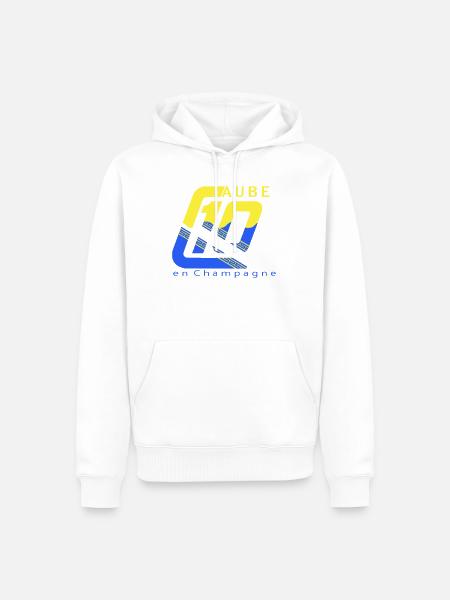 Logo 10 Aube - Sweat à capuche Premium bio Homme - blanc