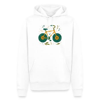 Melodisches Vintage-Fahrrad-Gekritzel - Männer Premium Bio Hoodie - Weiß - Vorne - Nico (187cm)