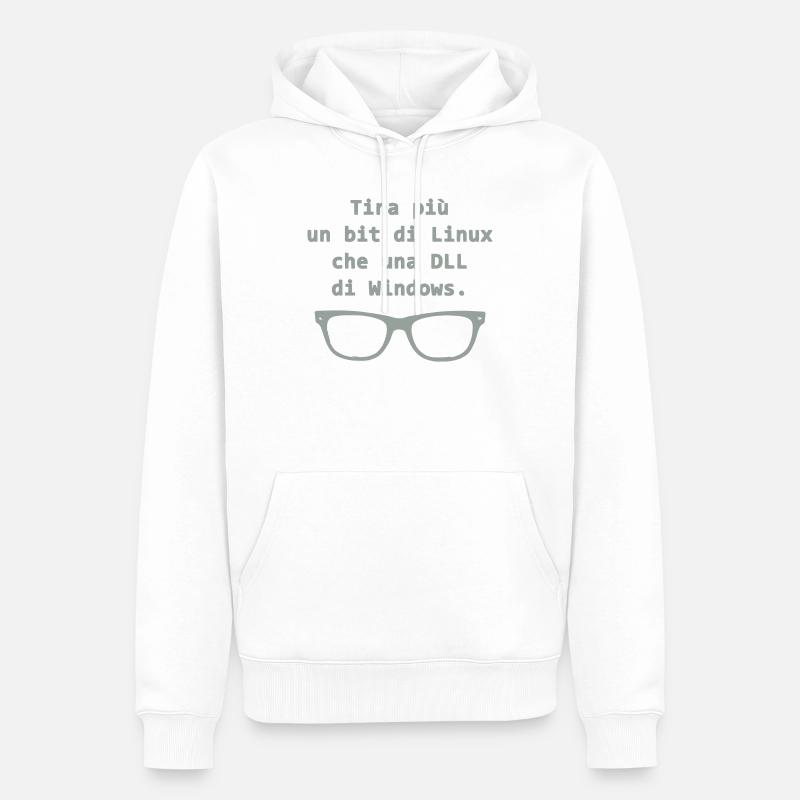 Linux - Sweat à capuche Premium bio Homme - blanc