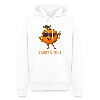 Sassy Citrus mit Sonnenbrille - Männer Premium Bio Hoodie - Weiß - Vorne - Nico (187cm)