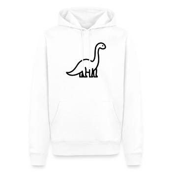 Brontosaure - Sweat à capuche Premium bio Homme - blanc - Devant - Nico (187cm)