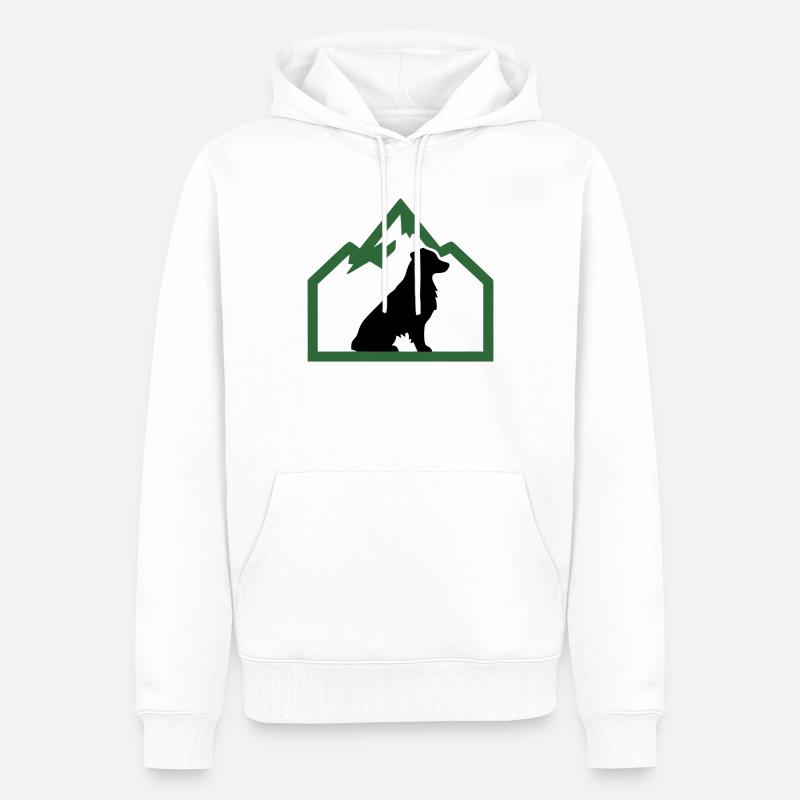 Crête extérieure des Dog Mountains - Sweat à capuche Premium bio Homme - blanc
