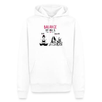  Balance Ist Alles Plan Versus Realität Lustiger - Männer Premium Bio Hoodie - Weiß - Vorne - Nico (187cm)