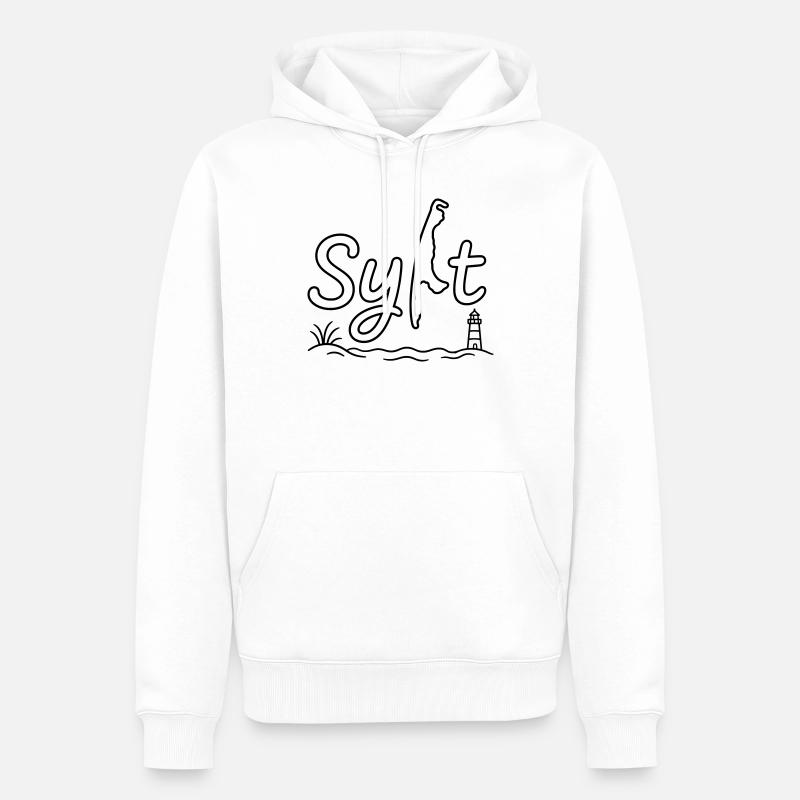 Synopsis de l’île Sylt - Sweat à capuche Premium bio Homme - blanc