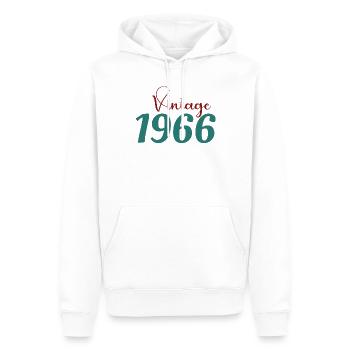 60 Jahre altes Retro-T-Shirt aus den 70ern, geboren 1966 - Männer Premium Bio Hoodie - Weiß - Vorne - Nico (187cm)