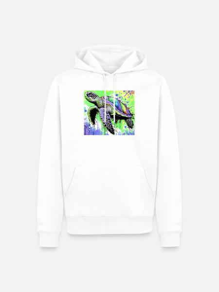 turtle - Men’s Premium Organic Hoodie - white