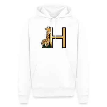 Giraffe Letter H - Men’s Premium Organic Hoodie - white - Front - Nico (187cm)