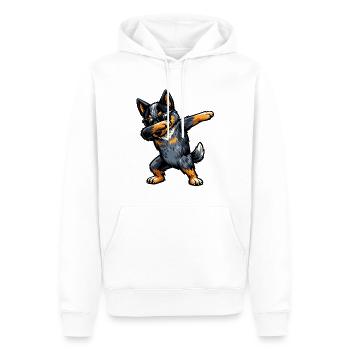 Dabbing Australian Cattle Dog - Men’s Premium Organic Hoodie - white - Front - Nico (187cm)