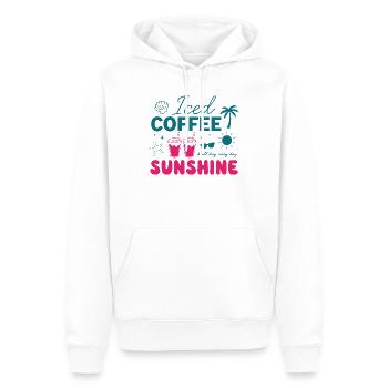 Iced Coffee & Sunshine: Summer Vibes - Men’s Premium Organic Hoodie - white - Front - Nico (187cm)