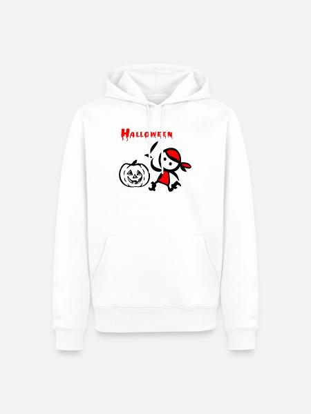 Halloween mit Kürbis - Männer Premium Bio Hoodie - Weiß