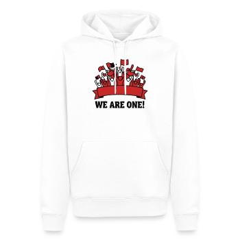 Fankurve We Are One Logo - Männer Premium Bio Hoodie - Weiß - Vorne - Nico (187cm)