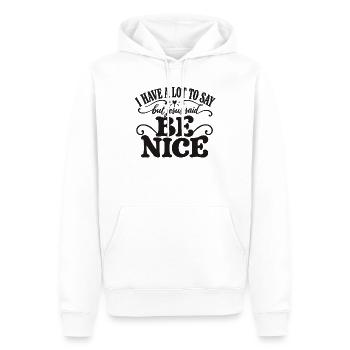Sei nett, sagte Jesus - Männer Premium Bio Hoodie - Weiß - Vorne - Nico (187cm)