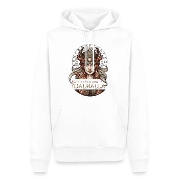 Wir sehen uns in Walhalla Walküre Wikingerin - Männer Premium Bio Hoodie - Weiß - Vorne - Nico (187cm)