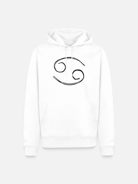 Sternzeichen Krebs handgezeichnet - Männer Premium Bio Hoodie - Weiß