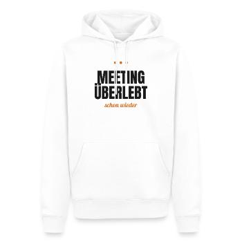 Meeting überlebt – schon wieder - Männer Premium Bio Hoodie - Weiß - Vorne - Nico (187cm)