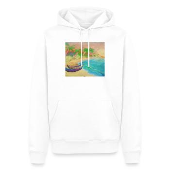 Insellandschaftsstrand und heißer Sand - Männer Premium Bio Hoodie - Weiß - Vorne - Nico (187cm)
