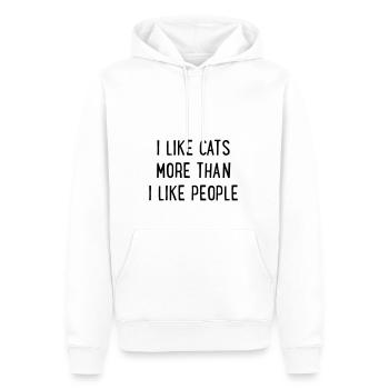 Félin - Sweat à capuche Premium bio Homme - blanc - Devant - Nico (187cm)