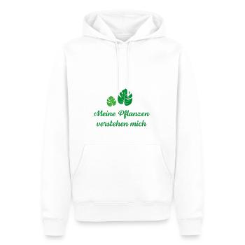Meine Pflanzen verstehen mich - Männer Premium Bio Hoodie - Weiß - Vorne - Nico (187cm)