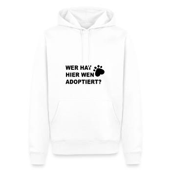 Wer hat hier wen adoptiert? - Männer Premium Bio Hoodie - Weiß - Vorne - Nico (187cm)