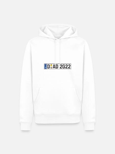 DAD 2022 Auto Kennzeichen Düsseldorf Vater Papa - Männer Premium Bio Hoodie - Weiß