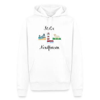 Stolze Nordfriesin - Männer Premium Bio Hoodie - Weiß - Vorne - Nico (187cm)
