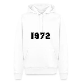 1972 - Sweat à capuche Premium bio Homme - blanc - Devant - Nico (187cm)
