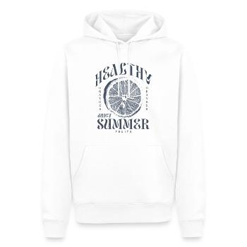 Orange Orange Fruit Sain - Sweat à capuche Premium bio Homme - blanc - Devant - Nico (187cm)