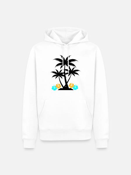 Palm hibiscus - Men’s Premium Organic Hoodie - white