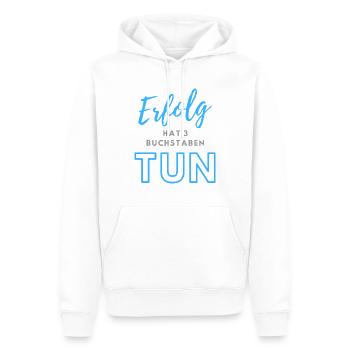 Erfolg hat drei Buchstaben TUN - Männer Premium Bio Hoodie - Weiß - Vorne - Nico (187cm)