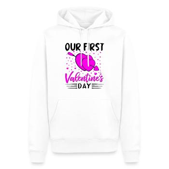 xoxo love you amore Blumen Frauen Valentinstag 14 - Männer Premium Bio Hoodie - Weiß - Vorne - Nico (187cm)