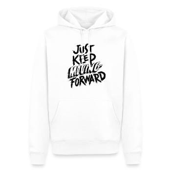 Just keep moving forward - Männer Premium Bio Hoodie - Weiß - Vorne - Nico (187cm)