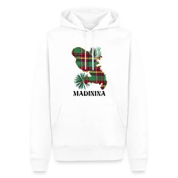 Martinique Madras Madinina Tropicales Voyage - Sweat à capuche Premium bio Homme - blanc - Devant - Nico (187cm)