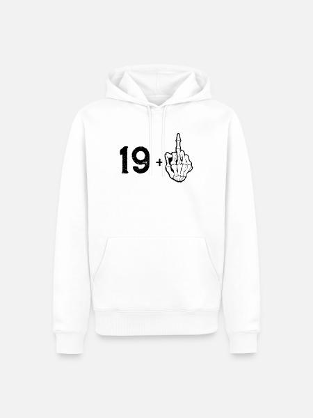 20 Jahre Mittelfinger Rockgitarre - Männer Premium Bio Hoodie - Weiß