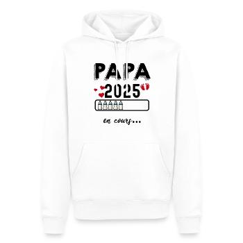 Annonce Grossesse Futur Papa En Cours - Sweat à capuche Premium bio Homme - blanc - Devant - Nico (187cm)