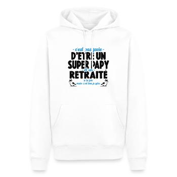 Cadeau De Retraite Pour Un Super Papy Retraité - Sweat à capuche Premium bio Homme - blanc - Devant - Nico (187cm)