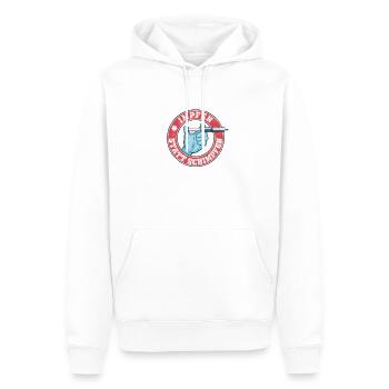 Impfen statt Schimpfen - Männer Premium Bio Hoodie - Weiß - Vorne - Nico (187cm)