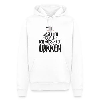 Lasst mich durch nach Løkken Loekken Möwe - Männer Premium Bio Hoodie - Weiß - Vorne - Nico (187cm)