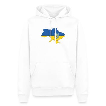 Ukraine - Männer Premium Bio Hoodie - Weiß - Vorne - Nico (187cm)