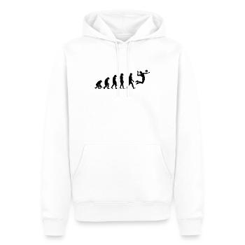 Evolution des Handballsports Handballspieler Geschenk - Männer Premium Bio Hoodie - Weiß - Vorne - Nico (187cm)