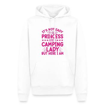 Je Suis Une Princesse Et Une Dame De Camping - Sweat à capuche Premium bio Homme - blanc - Devant - Nico (187cm)