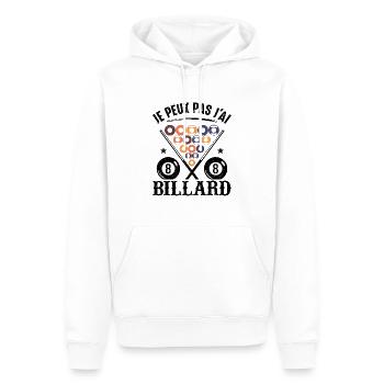 Ich kann kein Billard haben - Männer Premium Bio Hoodie - Weiß - Vorne - Nico (187cm)