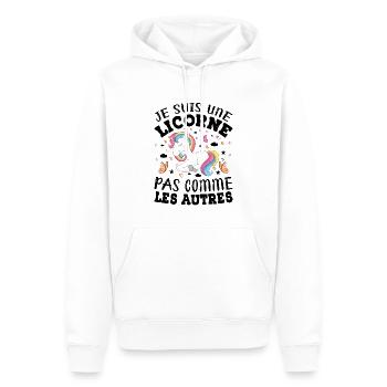 Je Suis Une Licorne Pas Comme Les Autres - Sweat à capuche Premium bio Homme - blanc - Devant - Nico (187cm)