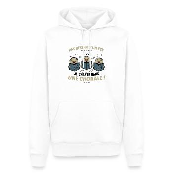 Pas Besoin D'un Psy Je Chante Dans Une Chorale - Sweat à capuche Premium bio Homme - blanc - Devant - Nico (187cm)