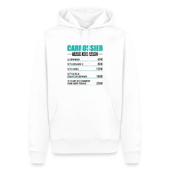 Tarif Horaire D'un Carrossier - Sweat à capuche Premium bio Homme - blanc - Devant - Nico (187cm)