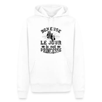 Boxeuse Le Jour La Nuit Princesse - Sweat à capuche Premium bio Homme - blanc - Devant - Nico (187cm)