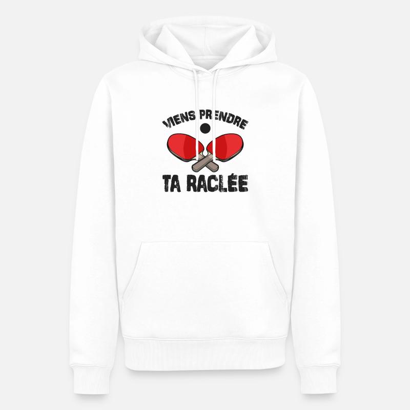 Viens Prendre Ta Raclée - Sweat à capuche Premium bio Homme - blanc