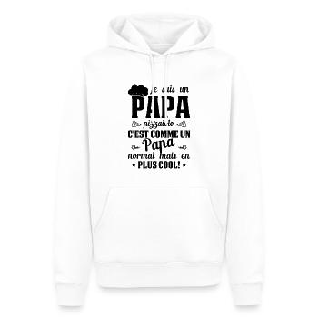 Pizza Cuisinier Restaurant Papa Italie Pizzeria - Sweat à capuche Premium bio Homme - blanc - Devant - Nico (187cm)