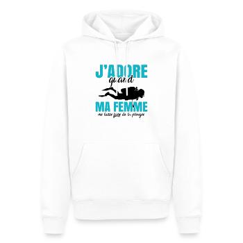 Sport Plongée Idée Cadeau Mer Vacances Hobby Apnée - Sweat à capuche Premium bio Homme - blanc - Devant - Nico (187cm)