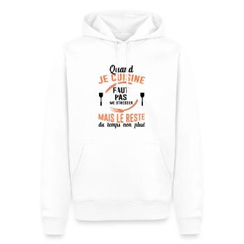 Cuisine Cuisinier Restaurant Cadeau Cuisinière Bbq - Sweat à capuche Premium bio Homme - blanc - Devant - Nico (187cm)