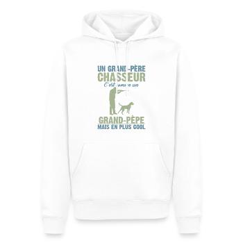Grand-père Chasseur Anniversaire Cadeau Cool Noël - Sweat à capuche Premium bio Homme - blanc - Devant - Nico (187cm)